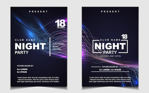 Vector colorful night dance party music flyer or poster design