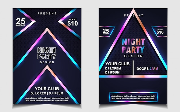 Colorful night dance party music flyer or poster design