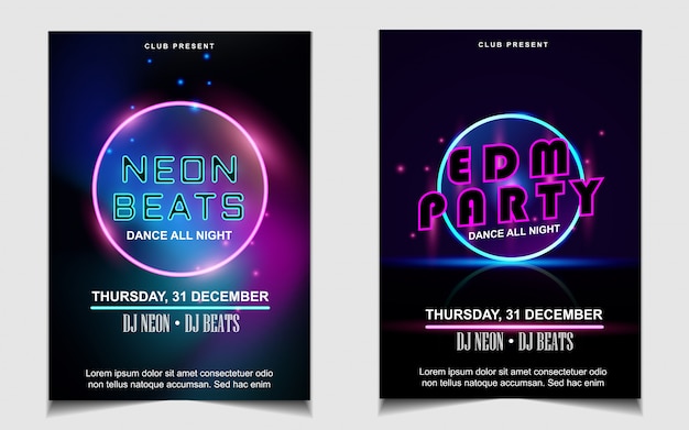 Colorful night dance party music flyer or poster design