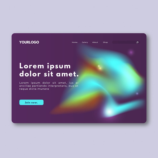 Colorful Northern Light Landing Page