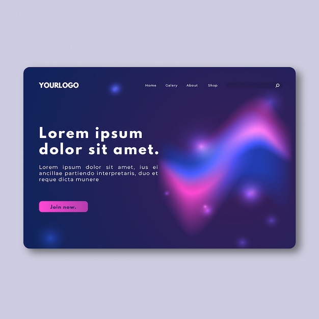 Colorful northern light landing page