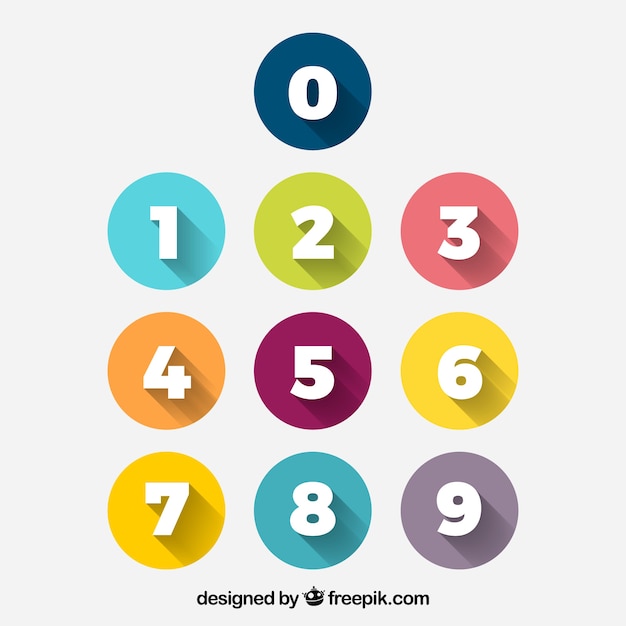 Vector colorful number collection with flat design