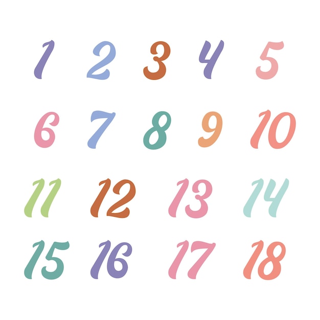 Colorful Number Vector File