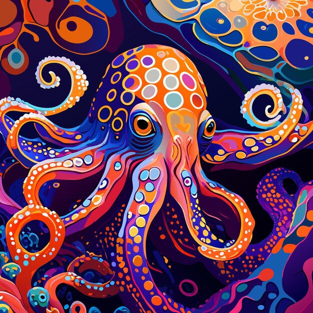 Colorful Octopus vector