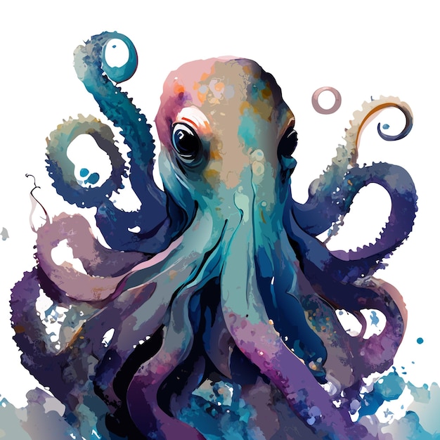 Colorful Octopus vector