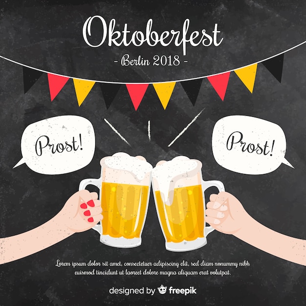 Colorful oktoberfest composition with blackboard style