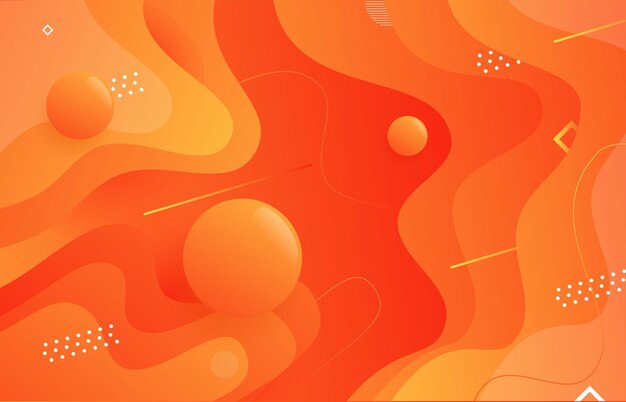 Colorful orange background with abstract fluid shape