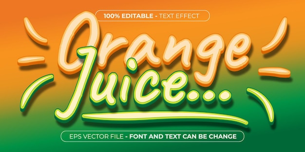 A colorful orange and green background with the word orange on it with 3d editable text effect