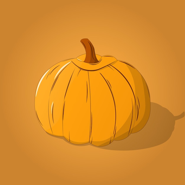 Colorful orange pumpkin Vegetable Harvest Holiday on October 31 Vector hand drawn doodle illustration