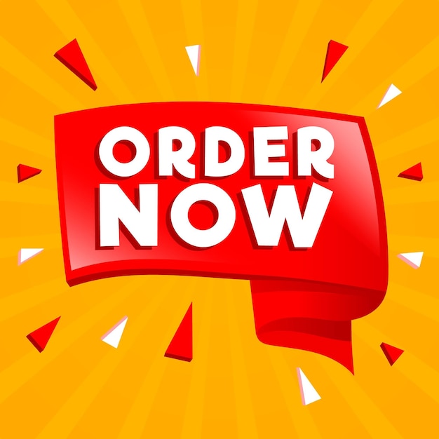 Vector colorful order now banner