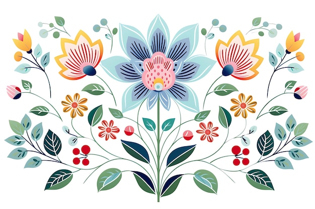 Vector colorful oriental flower design