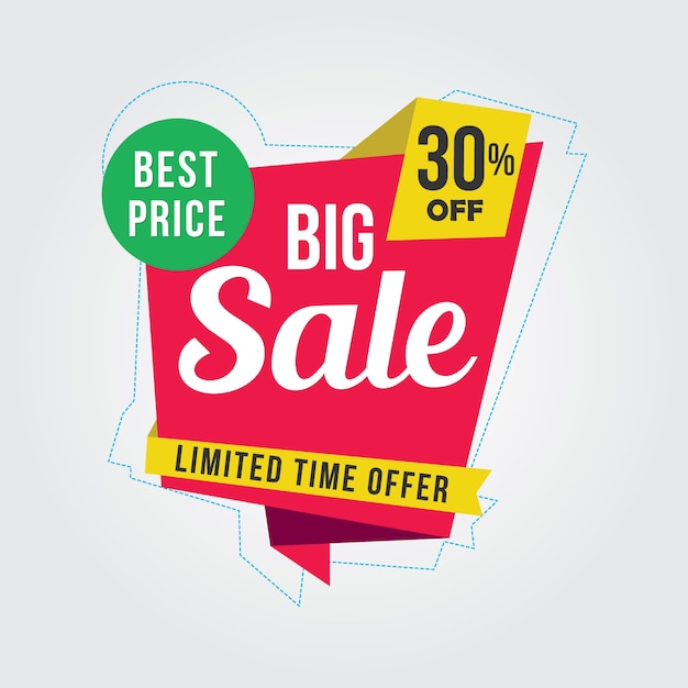 Colorful Origami Sale Banner Vector