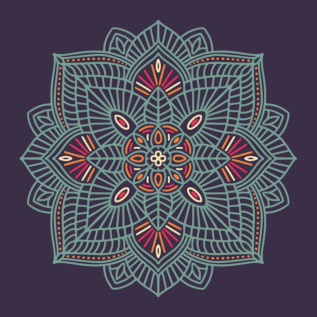 Vector colorful ornamental floral ethnic mandala