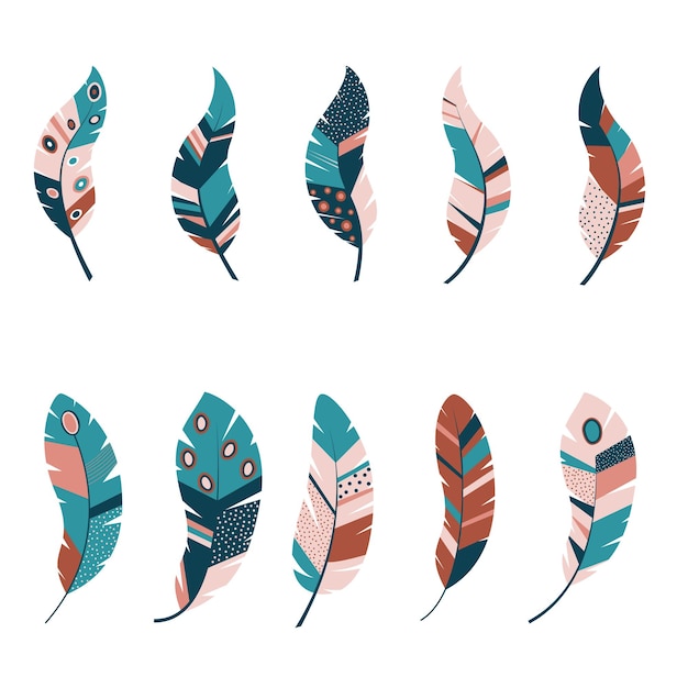 colorful ornate feathers kit