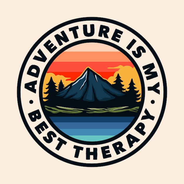 Colorful outdoor adventure badge