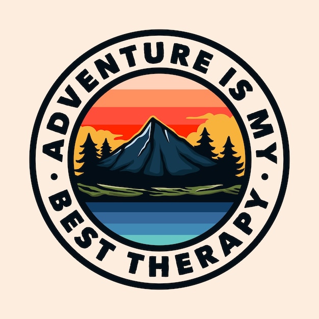 Vector colorful outdoor adventure badge