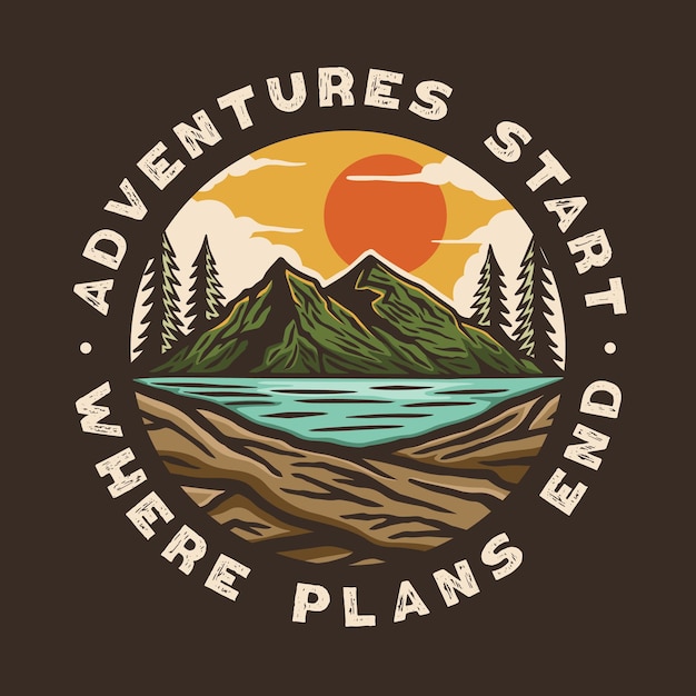 colorful outdoor adventure badge