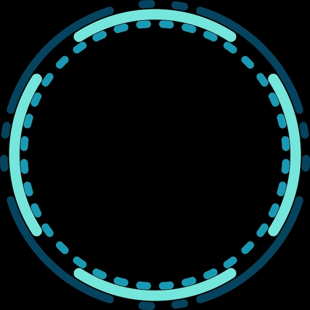 Vector colorful outline circle frame