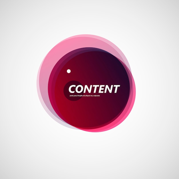 Colorful overlay round abstract shape on white 