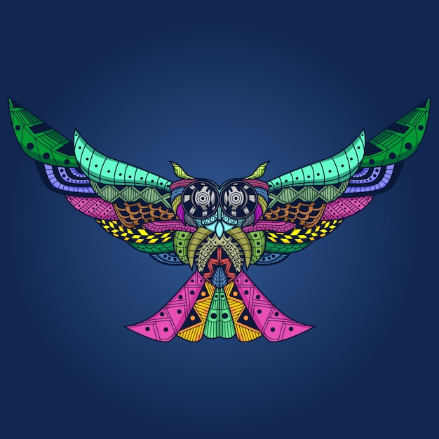 Vector colorful owl illustration