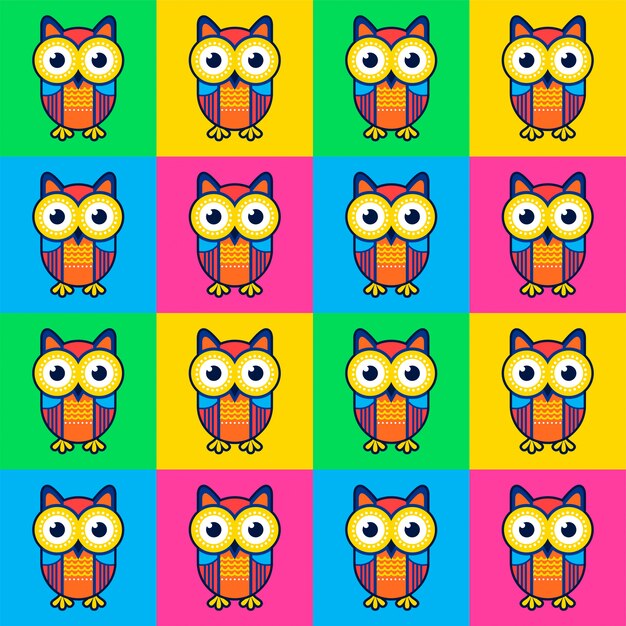 colorful owl vector