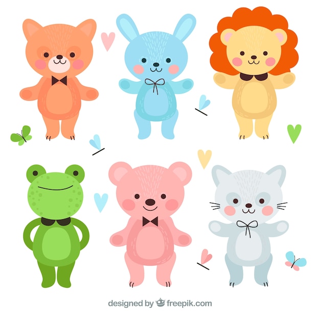 Colorful pack of cartoon animals