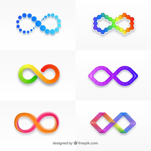 Colorful pack of infinity symbols