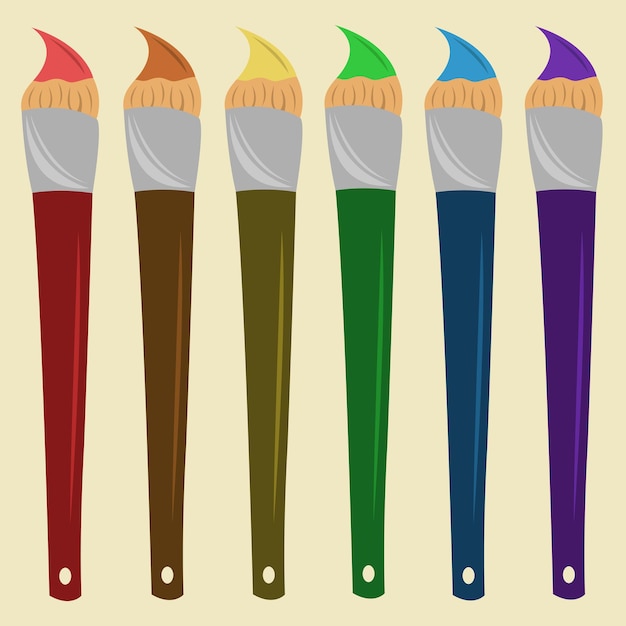 Vector colorful paint brush vector illustration