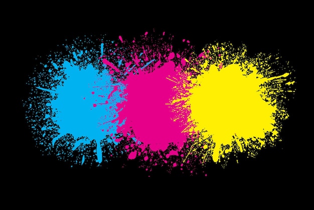 Vector colorful paint splashes banner