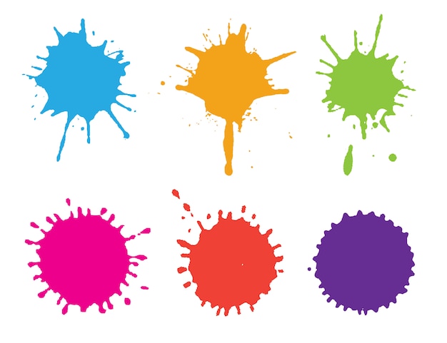 Vector colorful paint splashes