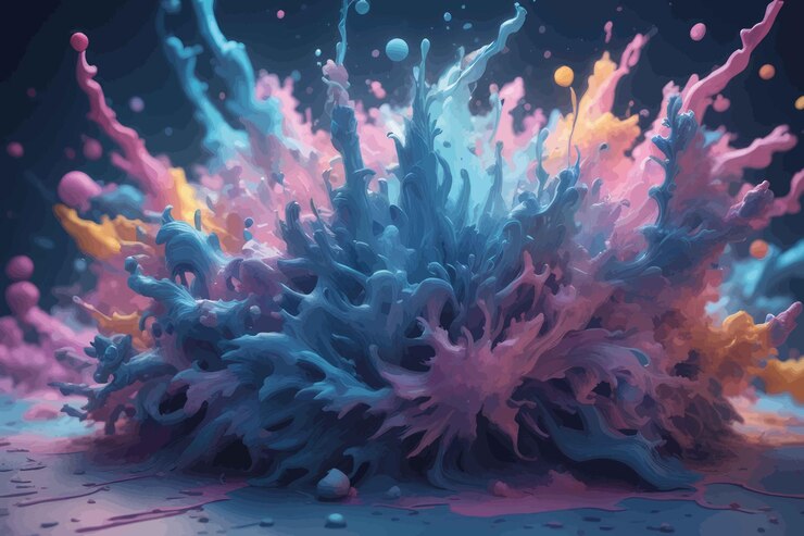 Vector colorful paint in watercolorful paint in waterabstract background with colored splashes and splashes