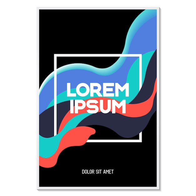 Colorful paint wave poster