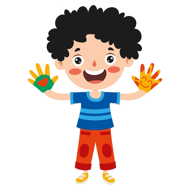 小さな子供たちのカラフルな塗られた手