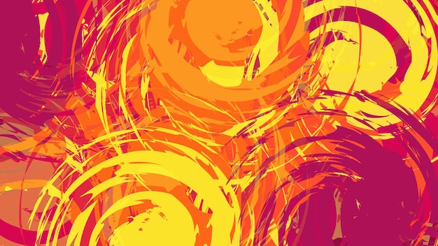 Vector a colorful painting with orange and yellow circles and a yellow circle