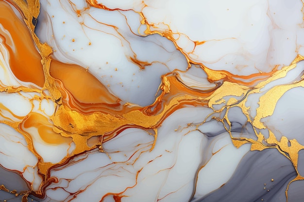 Colorful paintings of marbling orange marble ink pattern texture abstract background Can be used f