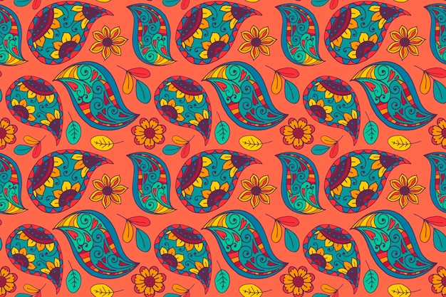 Colorful paisley indian pattern