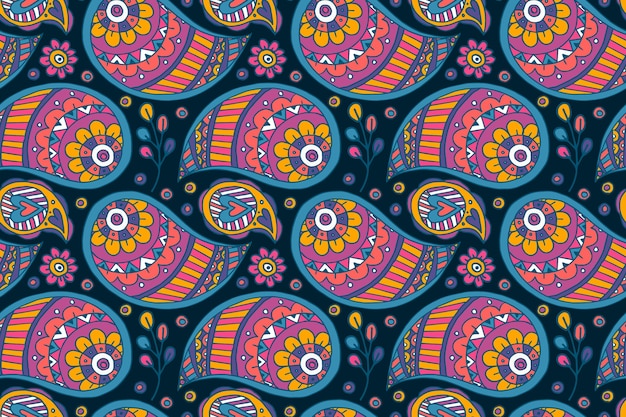 Vector colorful paisley pattern