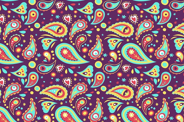 Vector colorful paisley pattern