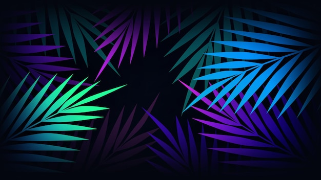 Colorful palm leaves background