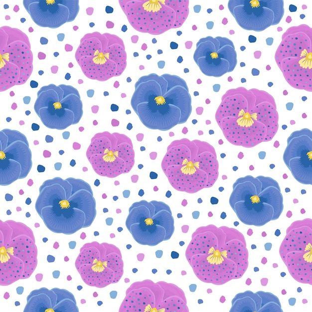 Colorful pansies seamless pattern