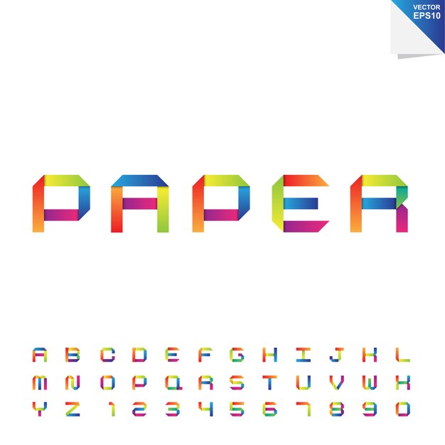 Vector colorful paper alphabet