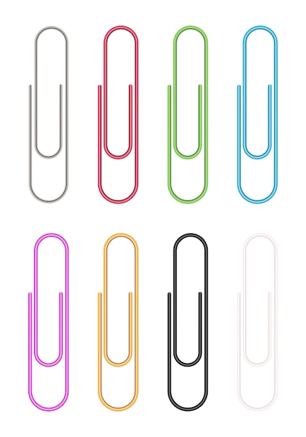 colorful paper clip vector