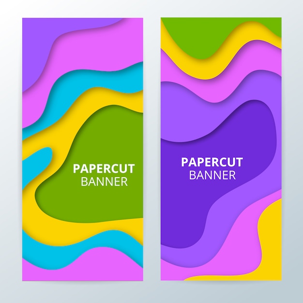 Colorful paper cut banners