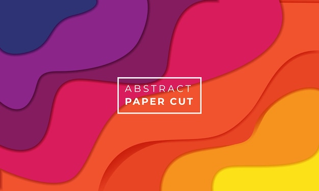 Vector colorful papercut design background with overlap layer 3d papercut background vector