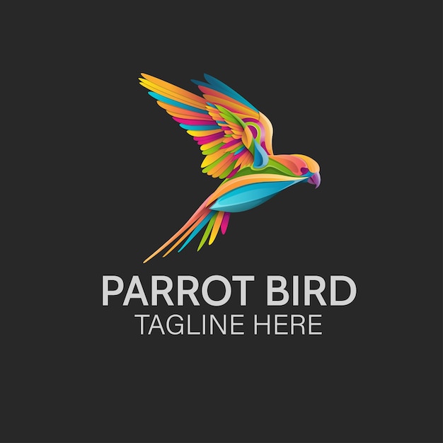 colorful Parrot bird logo