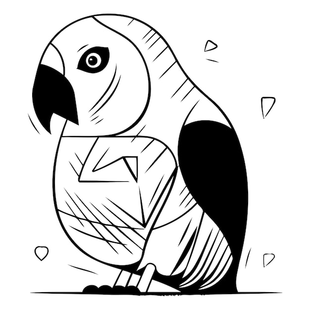 Vettore pappagallo colorato isolato su sfondo bianco illustrazione vettoriale in stile cartone animato