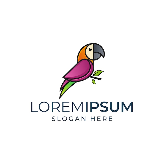 Colorful parrot logo template