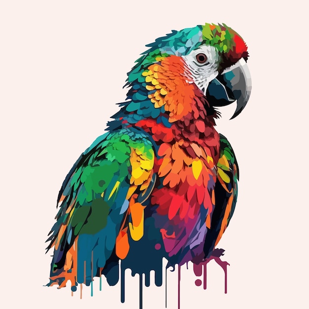 Красочная векторная иллюстрация в стиле поп-арта Parrot