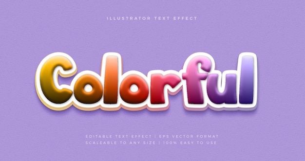 Colorful party playful text style font effect