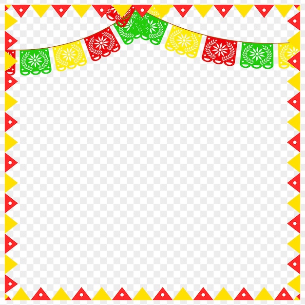 Vector colorful party triangles on transparent background